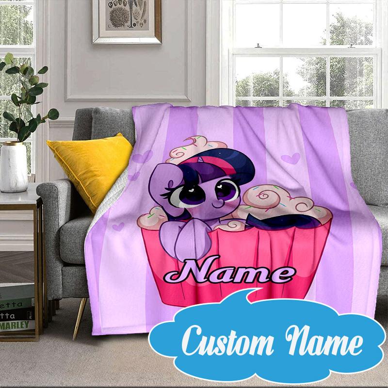 Custom Name Little Unicorn Friendship Blanket bed sofa Blanket Flannel Blanket for Camping, Hiking, Picnic Essentials,gift for Fan family