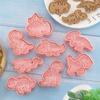 8Pcs Cookies Cutters Set Dinosaur Plastic Cartoon Pressable Biscuit Mold Confectionery Cookie Stamp Baking Pastry Bakeware Tools