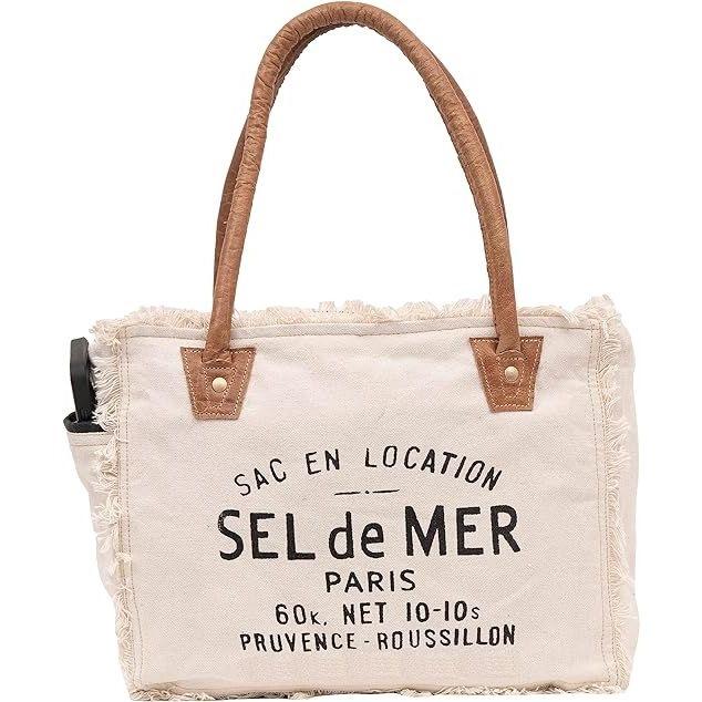 Canvas Hand Bag Upcycled Canvas & Cowhide Tote Bag Radiant Upcycled Leather Bag