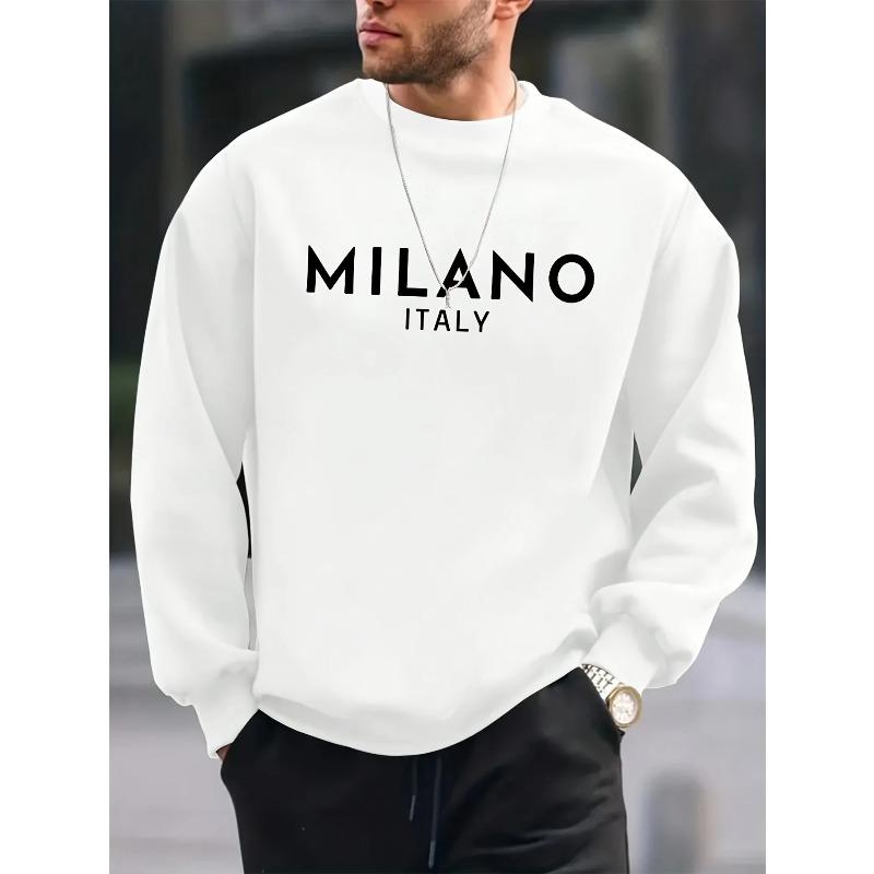 Men's Autumn and Winter Fashionable Casual Loose Pullover Long Sleeved Round Neck Sweatshirt