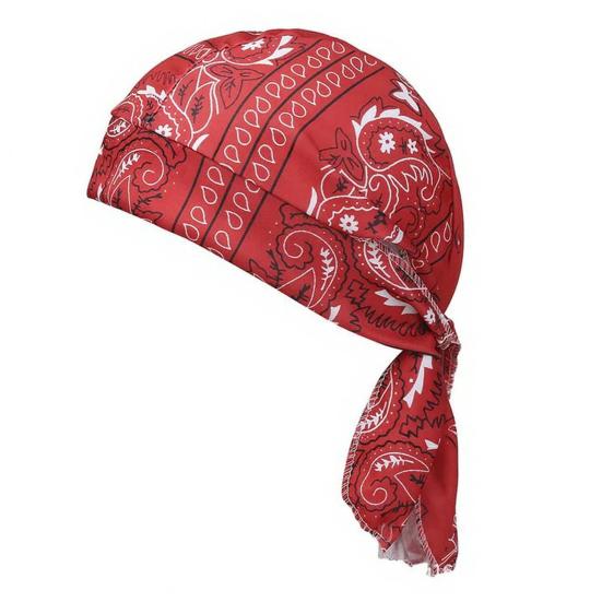 

Men Cooling Durag Skull Cap Sweat Wicking Sun Protection Boho Vintage Pirate Hat Outdoor Running Cycling Helmet Liner Bandana Head Wrap