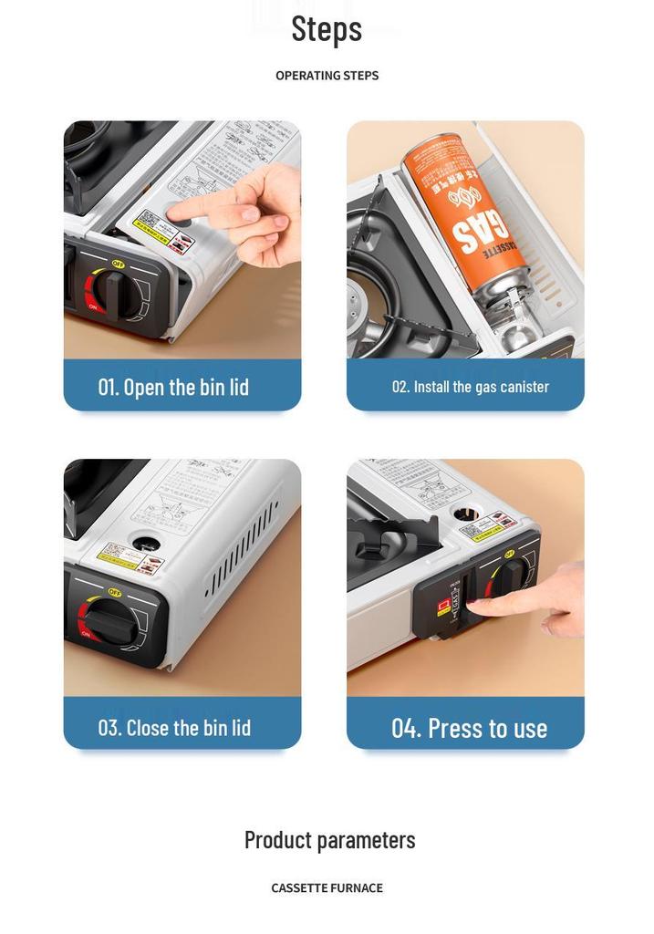Portable Butane Gas Camping Stove for Outdoor and Household Use