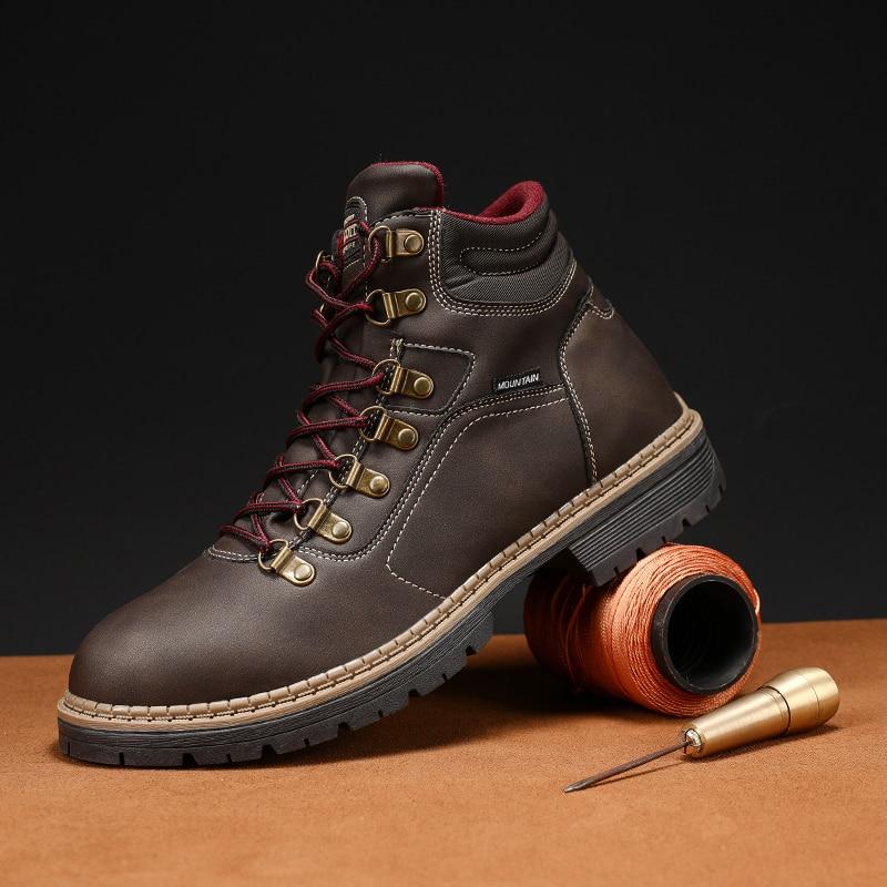 Buy Men Boots Leather Lace Up Men Shoes High Quality Vintage British