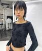 SAKK Flower Flocking Knit Top Flower Menace (Black)