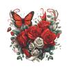 Rose Butterfly Toilet Sticker Self Adhesive Bathroom Wall Sticker Flower Decals For Home Bathroom Decoration