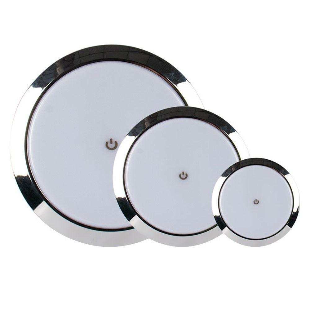 Ultra-thin 12V/24V Caravan Round Dome Light Reading Light Ceiling Lamp LED Touch Lamp