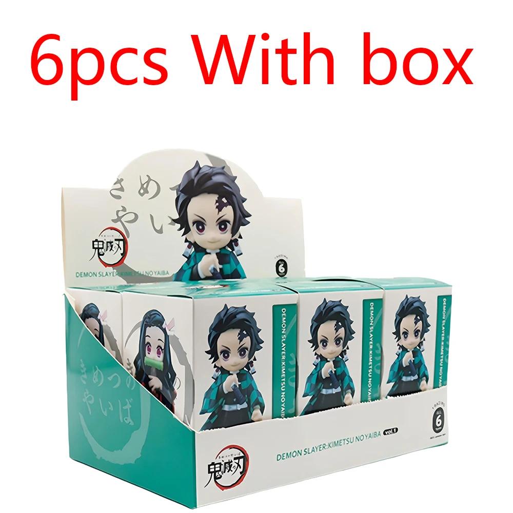 Demon Slayer Anime Figure Blind Box Kamado Nezuko Kochou Shinobu Figure Kimetsu No Yaiba Tsuyuri Kanawo Figurine Model Doll Toys