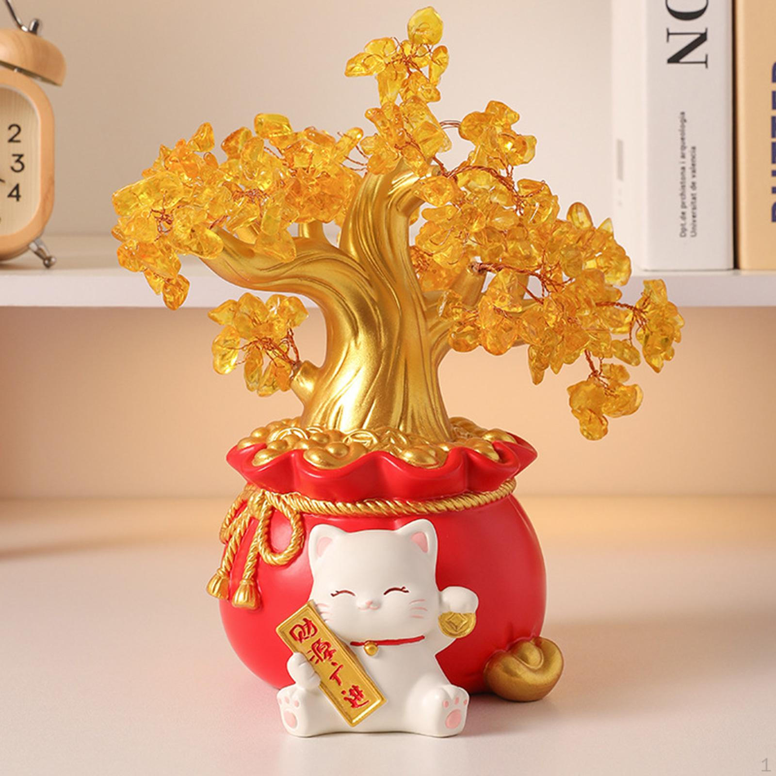 

Щасливе дерево та статуя кота. Смоляна фігурка. Феншуй. Орнамент. Щасливий Style B
