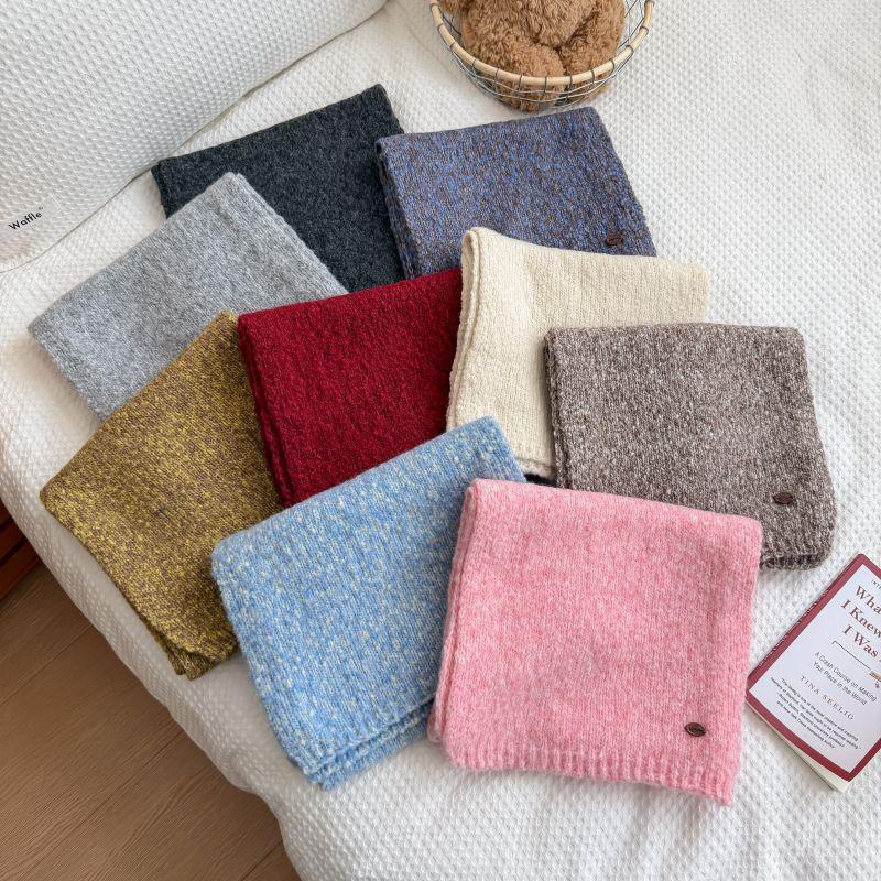 Womens Wool Blend Knit Scarf Thick Warm Winter Neck Wrap Solid Color Unisex Accessory