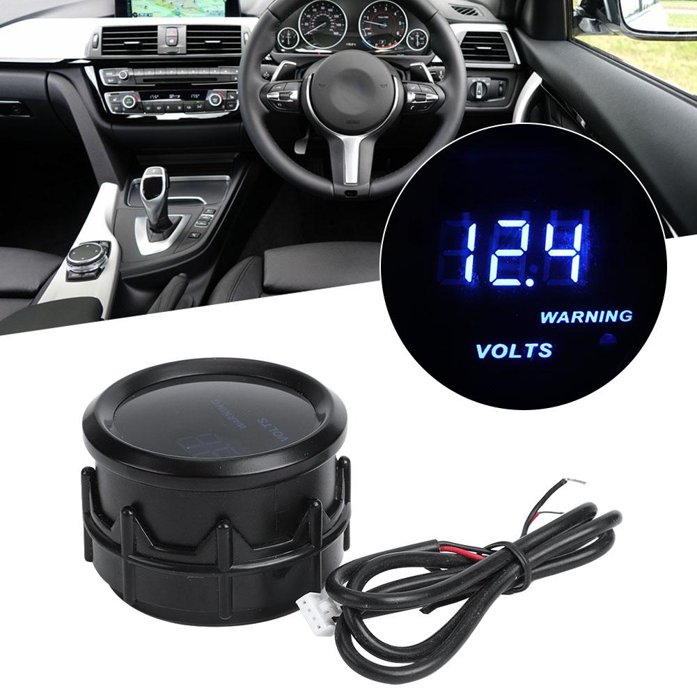 2in 52mm Car Voltage Meter Digital Black Shell Digital Display Voltage Gauge 12V