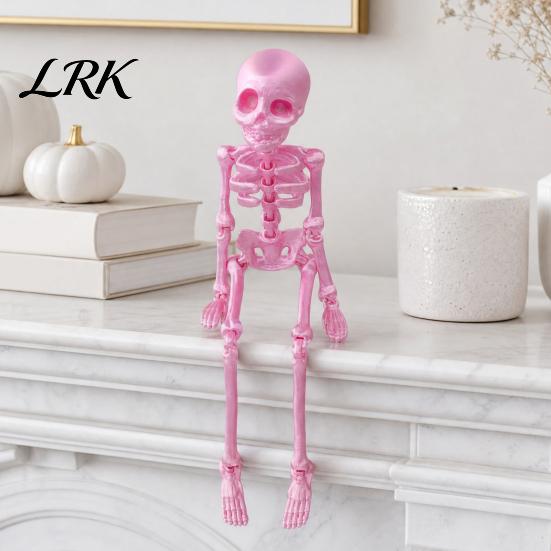 Spooky Fridge Magnet 3D Printed Skeleton Refrigerator Magnet, Poseable Figurine with Movable Joint Joints, Halloween Gothic Decoration