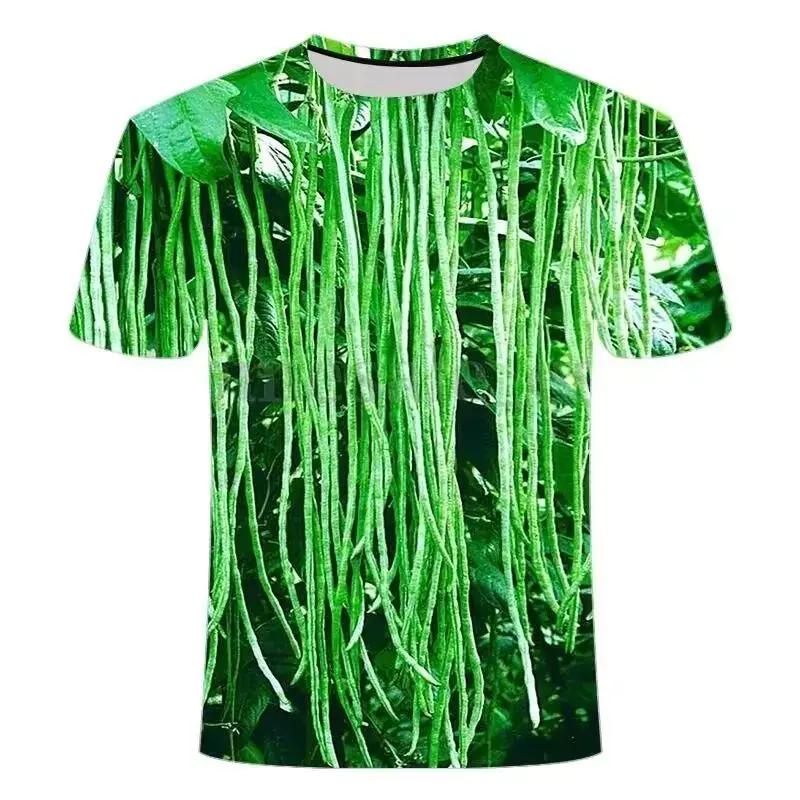 

Літні чоловічі модні креативні повсякденні модні 3d-друковані 3d-друковані моделі з короткими рукавами та фруктами та овочами, вільні індивідуальні топи з круглим вирізом XXXL