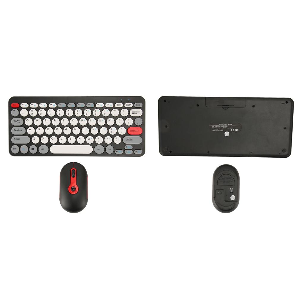 Wireless Keyboard Mouse Set Stylish Slim Round Keycaps Ergonomic 2.4G Keyboard Mouse Combo for Desktop PC Computer