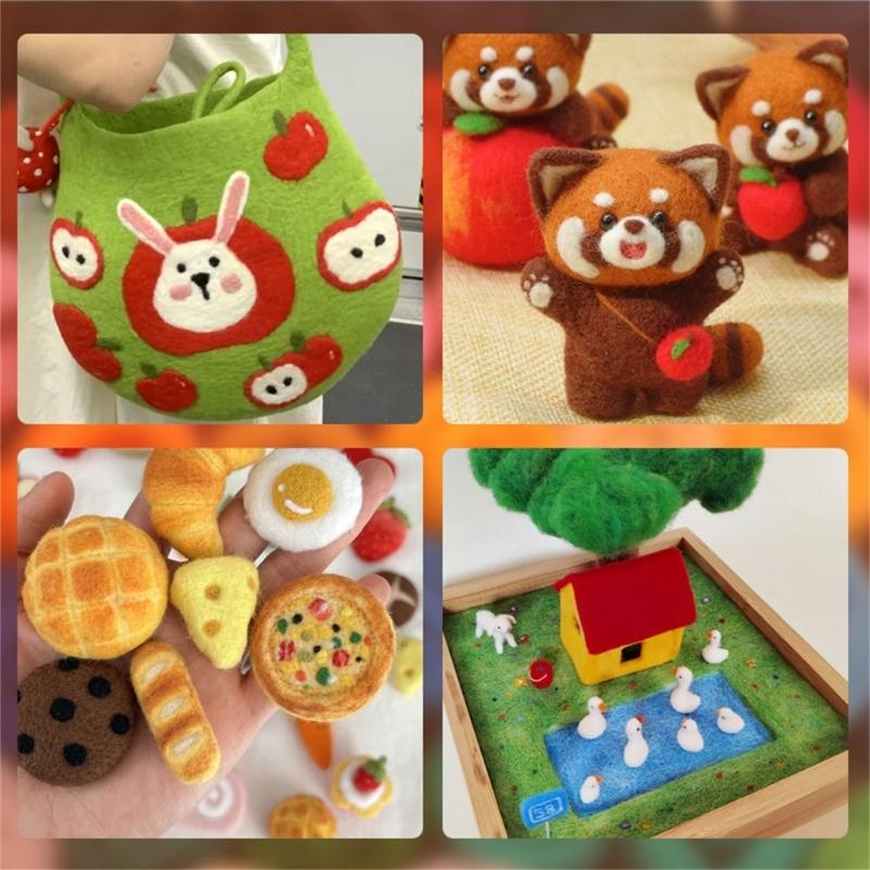 Needle Felting Kits 40 Colors Wool Roving Set Needle Felting Starter Kits with Felting Tool Needle Felting Supplies
