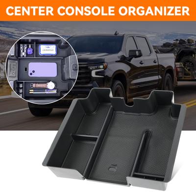 For Chevy Silverado 1500 GMC Sierra 2500 3500 HD Center Console Organizer Glove Case Holder Tray 2020 2021 2022 2023 2024 2025