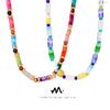 Boho Style Handmade Natural Stone Beaded Necklace Women Geometric Rainbow Pendant Minimalist Fashion Jewelry