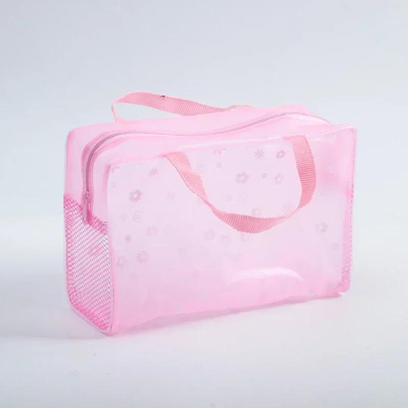 1 Pc PVC Transparent Cosmetic Bag Clear Makeup Bag for Women Girl Waterproof Zipper Beauty Case Travel Handbag Toiletry Bags