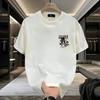 Cross-Border Trendy Brand Heavy Men'S Cotton Short-Sleeved T-Shirt Round Neck Trendy Printed Loose Top Clothing