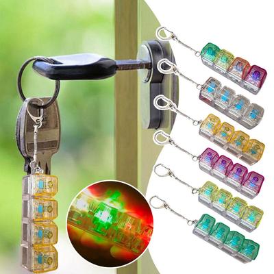 4-key Tetris Stress Relief Pendant Crystal Keypad Keychain Luminous Transparent Axis Decompression Toy Holiday Gift