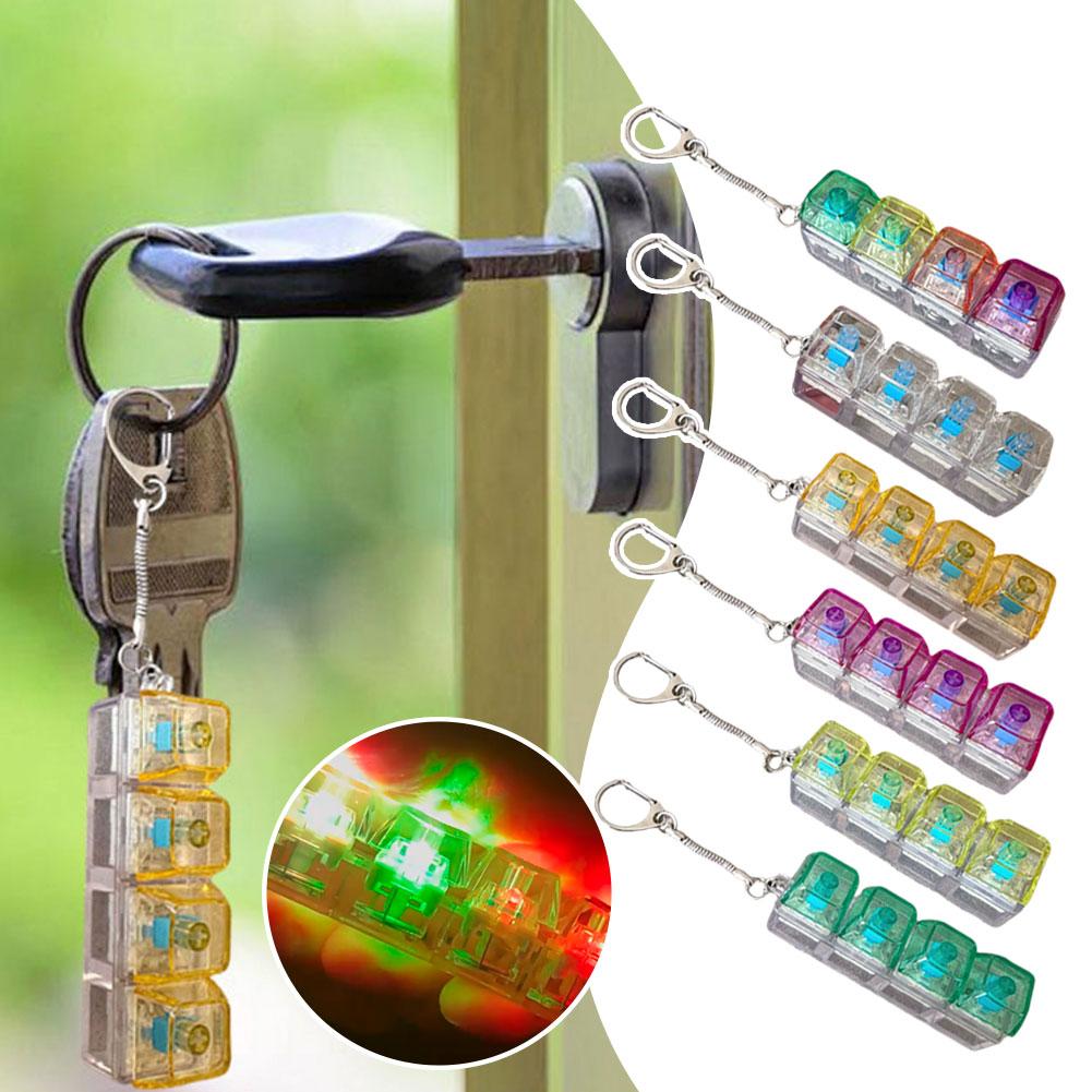 4 Keys Mechanical Keyboard Axis Tester LED Keyboard Key Toy Stress Relief DIY Button Keycap Fidget Keychain Toys Gift