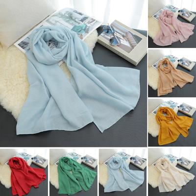 Women Summer Scarf Large Long Lightweight Beach Gauze Shawl Wrap Solid Color Thin Long Shawl Daily Wear