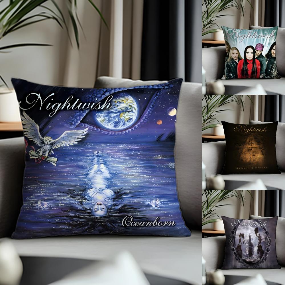 New Nnightwishiou Cushion Cover Antidustmite Pillowcase Invisible Zipper Silky Short Plush Sofa Cushion Cover