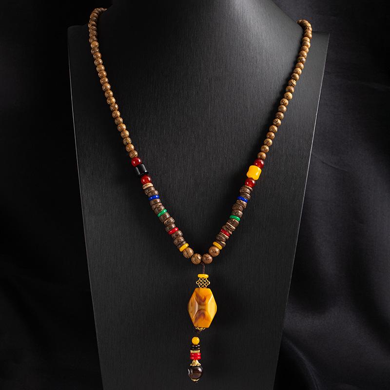Tibetan Ethnic Sweater Chain Zen Bodhi Necklace: Unisex Retro Scenic Accessory