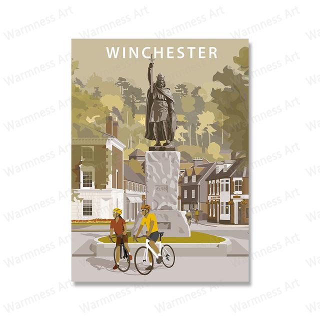 World City Cycling Race Ciclism alpin Artă de perete Pictură în ulei Printmaking Bicicletă Sports Poster