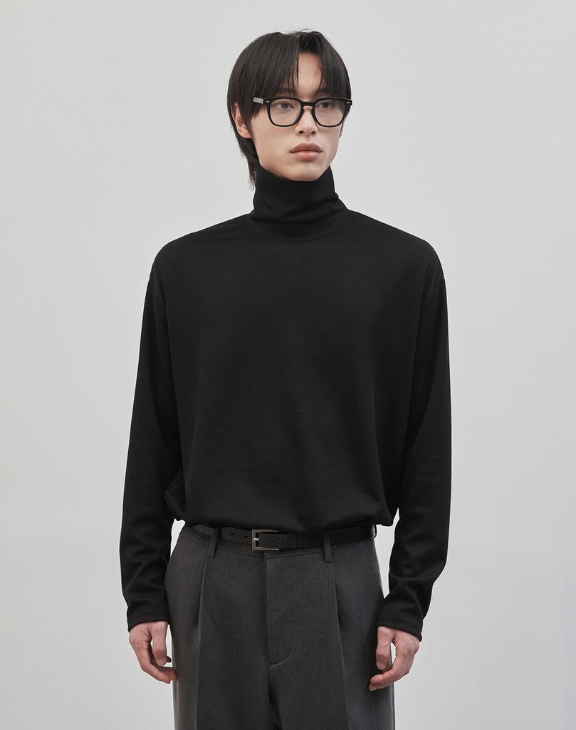 WORK ON BODY OFF Rested Semi-Overfit Turtleneck Knit [Black]