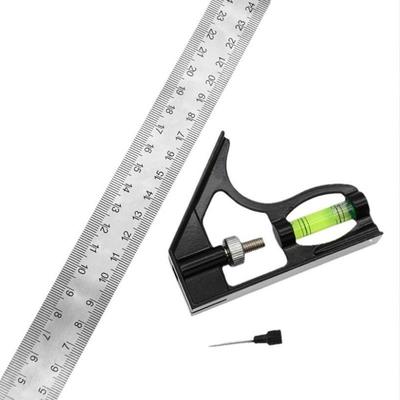 300mm čtvercové pravítko s úhloměrem, nastavitelné, nástroje pro dřevoobrábění, úhloměr, měřicí nástroje, kombinovaná vodováha
