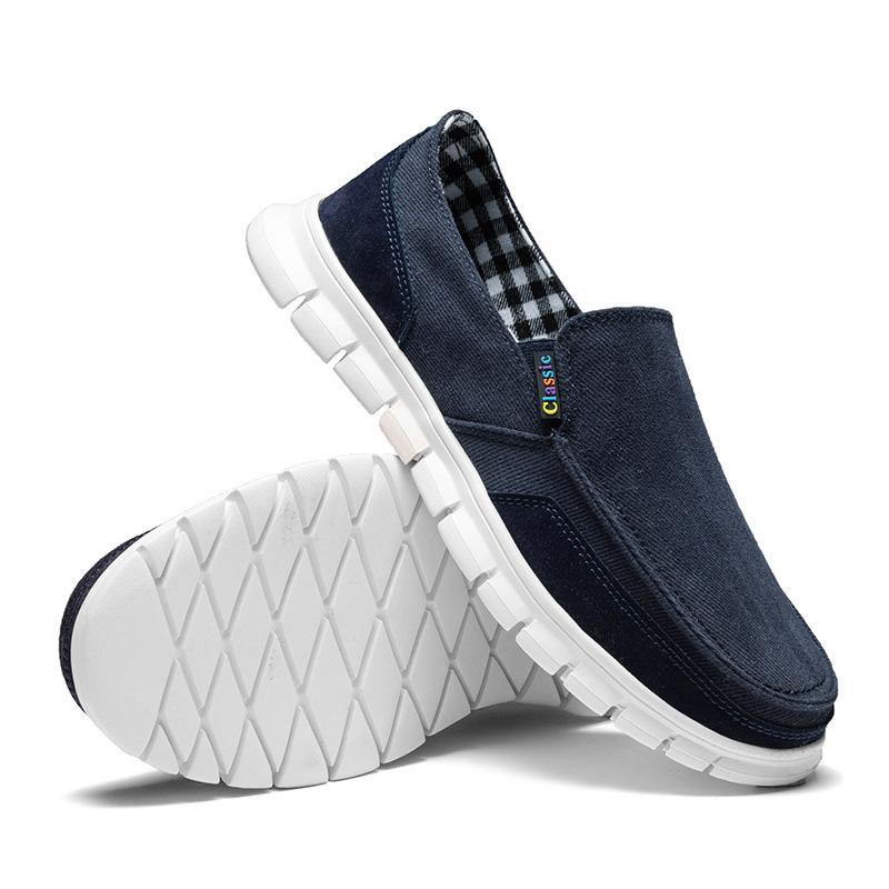 

Чехол для ног, холщовые мокасины, мужская повседневная обувь с одной педалью, старая пекинская тканевая обувь, пятно 46 темно-синий