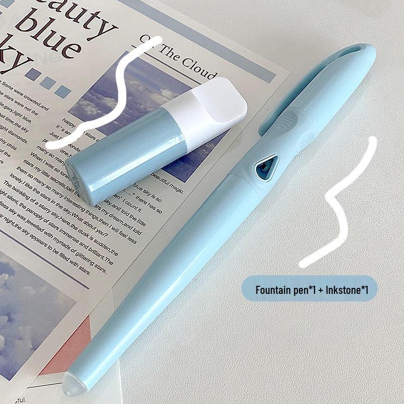 Shu Xie Thermal Erasable Fountain Pen Set for Students with Correct Grip and Replaceable Ink Cartridges, Morandi Series 0.5mm