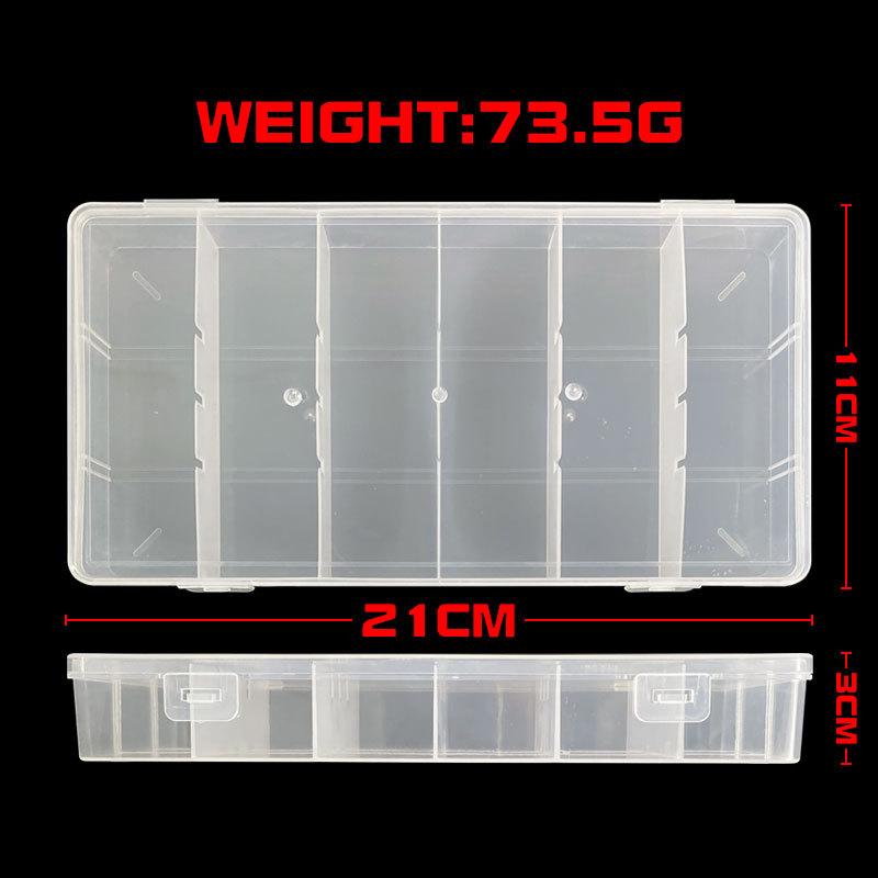 Factory Luya Box Fishing Tackle Box Double Buckle Transparent Six-Grid Bait Box Accessory Box Plastic Box