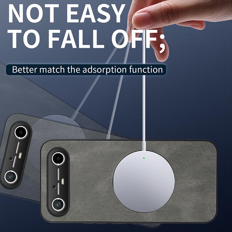For Magsafe Magnetic Wireless Charging Case For Tecno Spark Go Slim 5G PU Leather Shockproof Cover For TECNO Camon 40 30 Pro 5G
