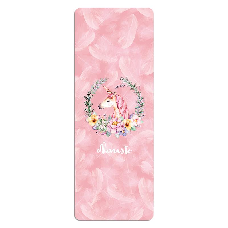 Suede Printed Yoga Mat Rubber Yoga Mat Foldable Anti Slip Wear-resistant Fitness mat Ultra-thin Folding Cushion 68/80cm*1.5mm