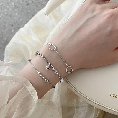 Free Shipping On Behalf Of Love Bracelet Combination Diy Design Sense Simple Hollow Heart Bracelet Women