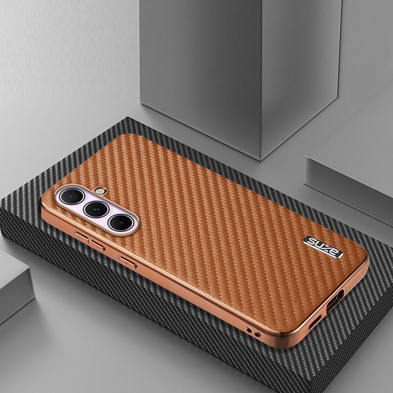 Custodia per Telefono con Motivo a Fibra di Carbonio per Samsung Galaxy A17 A37 A57 A56 A36 A26 A16 A06 A55 A35 A25 A15 A05S A54 A34 A14 Cover in TPU