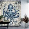 Nautical Octopus Shower Curtain: Unique Coastal Decor for Bathroom, Ocean Vibes, Vintage Charm, and Adventure for Sea Lovers