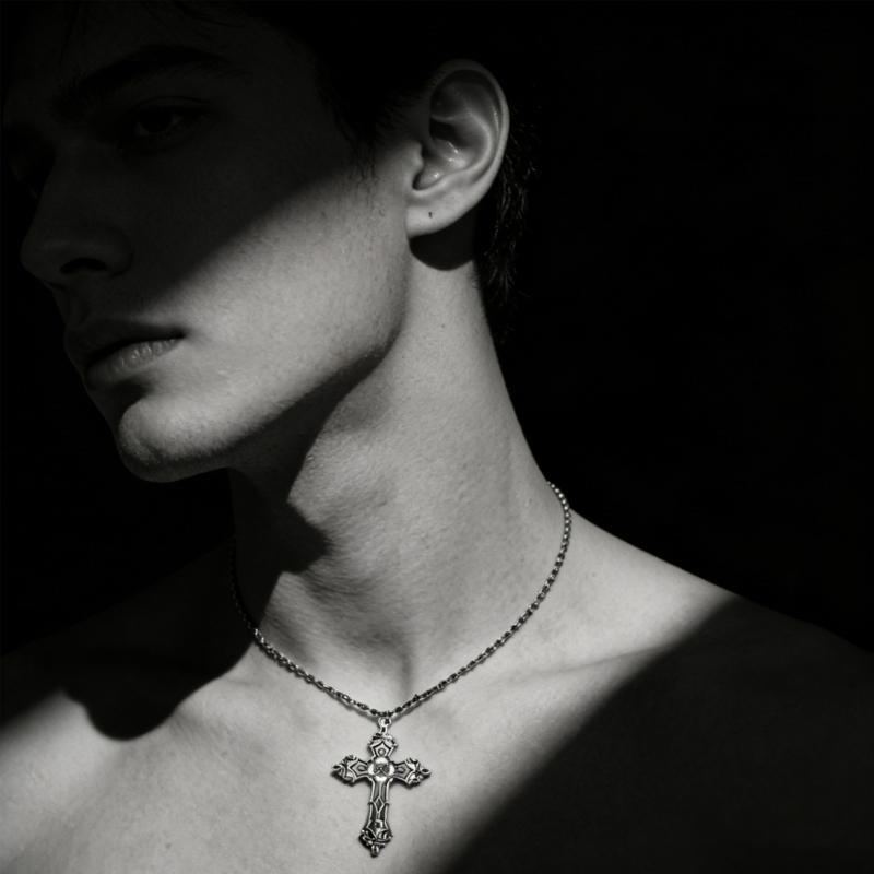 Stackable Gothic Necklace Collection Featuring Multiple Lengths And Heart Crosses Designs For Customes Layering