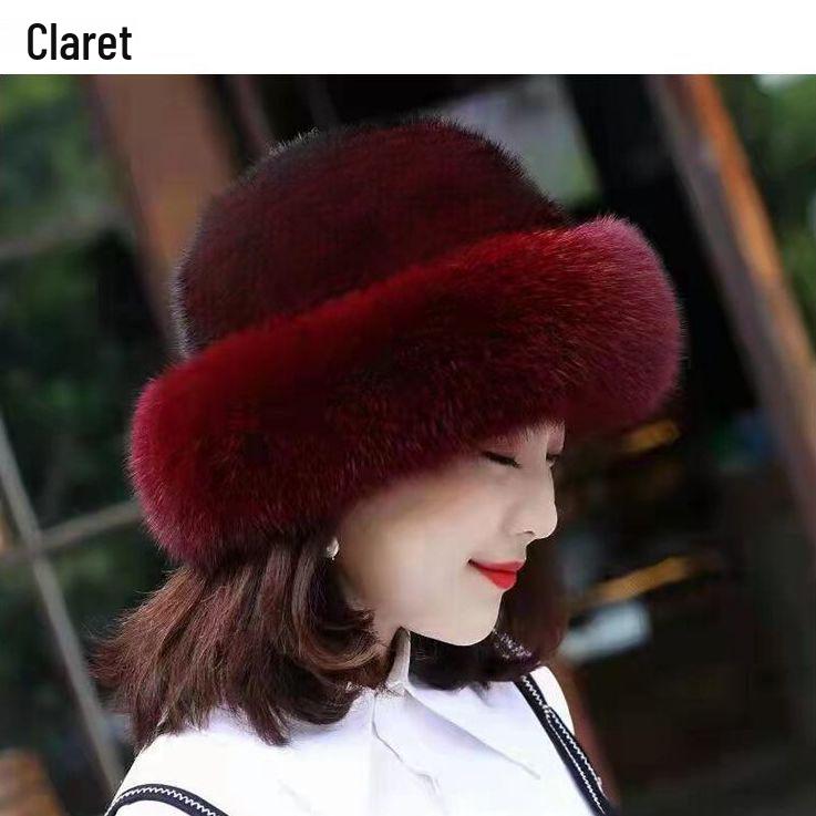 Dam Vintermössa i Fuskminkpäls med Fri Frakt - Mångsidig, Utländsk Stil, Moderiktig, Tjock och Öronvärmande.