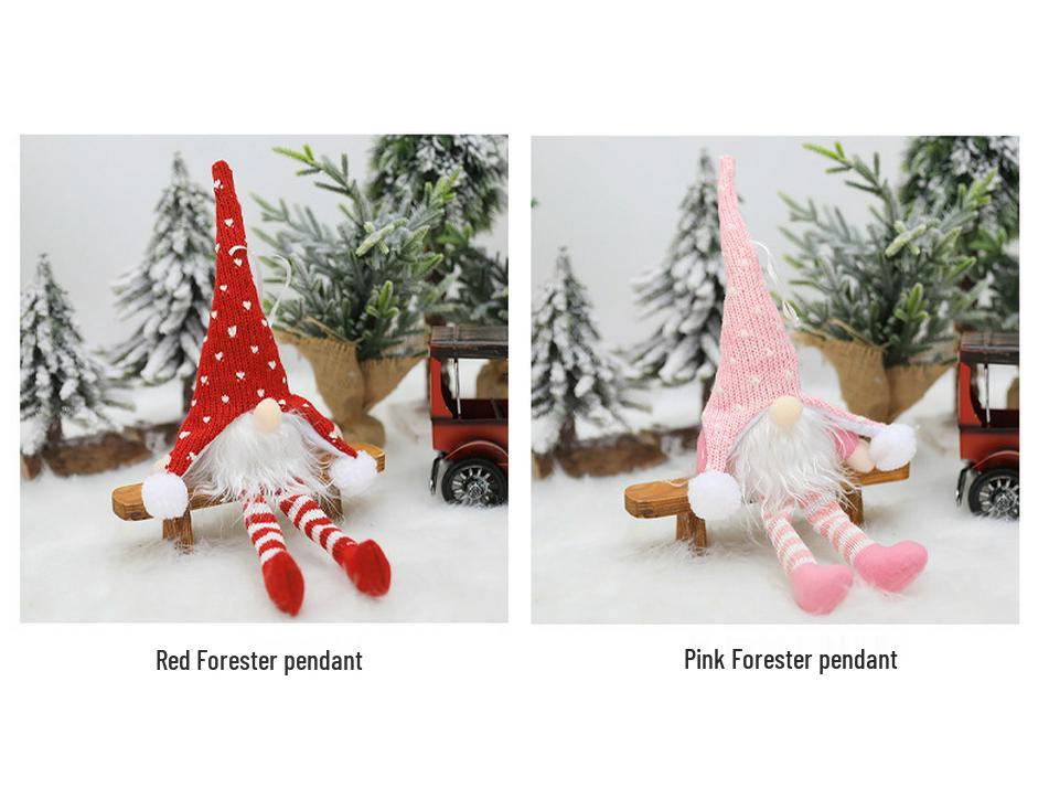 LED-Lit Knitted Forest Elf Christmas Tree Ornament