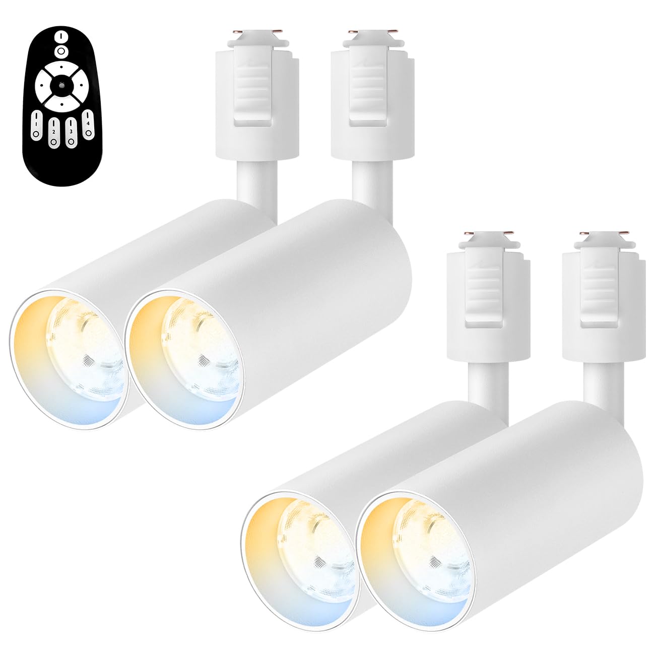 

Точечные светильники Ophenex на шинопроводе, Набор из 4 шт., Черный, 6 Вт (Эквивалент 60 Вт), Цоколь E11, Встроенный светодиод, Диммируемый, Регулировка цвета, Пульт дистанционного управления в комплекте,