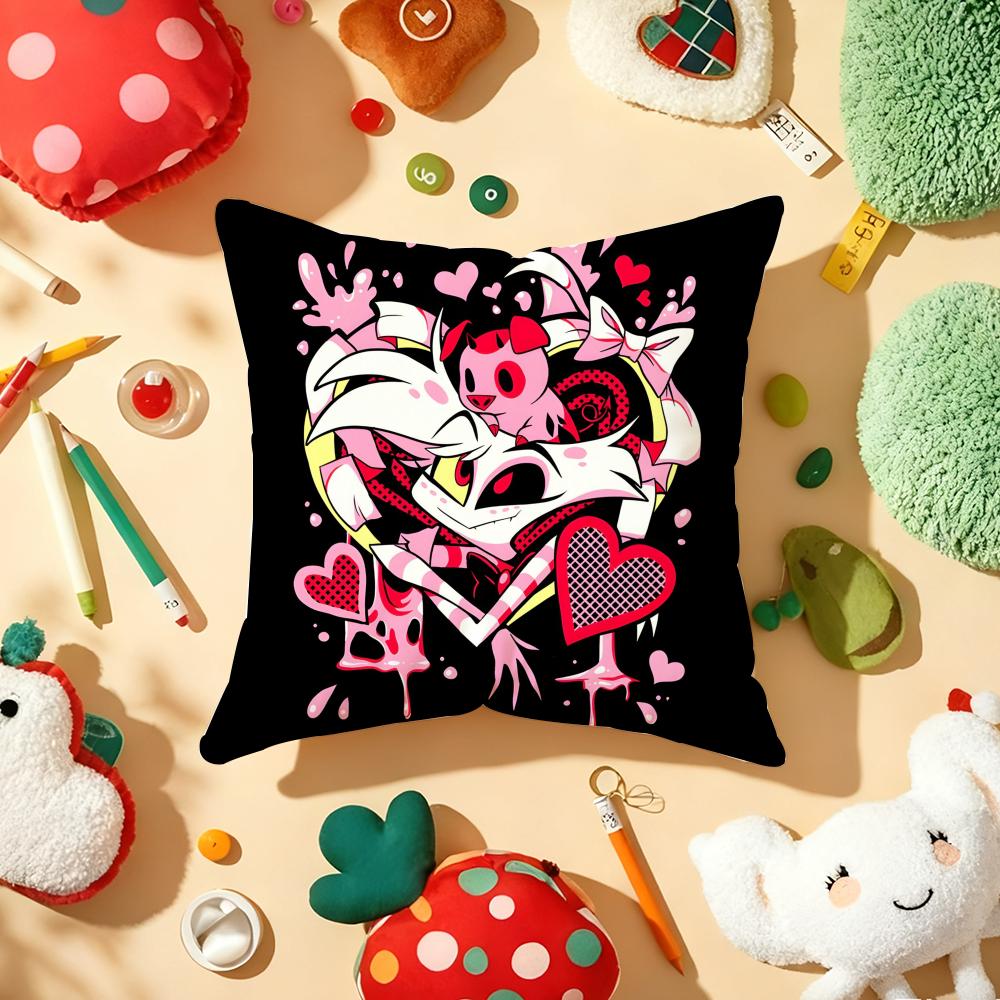 TV Show HHazbin hHotelS Pillow Case Plush Fabric Soft DoubleSided Printed Sofa Warm Winter Home Gift Cushion Cover
