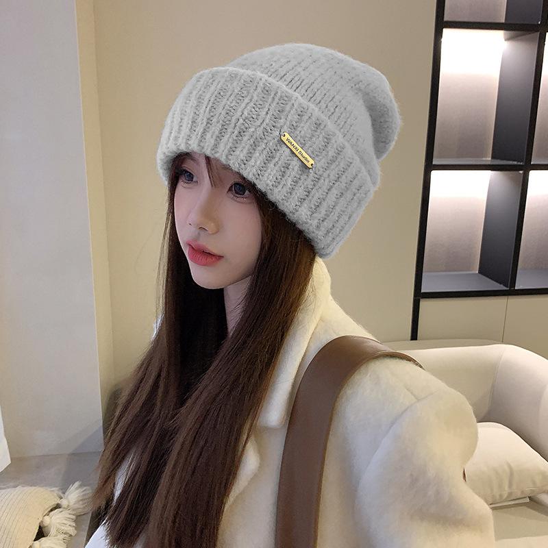 Autumn and Winter Large Head Circumference Thickened Warm Ear Protection Cold Hat Versatile Loose Pile Woolen Hat
