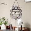 Multi-functional Jewelry Display Rack Earrings Stand with Metal Chain Flower Shape Grid Design Large Hooks Holder Capacity Wall Decoration Hanging