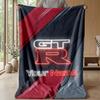 Nissan GT-R Custom Flannel Throw Blanket Print Your Name Text Soft Warm Blanket Holiday Present