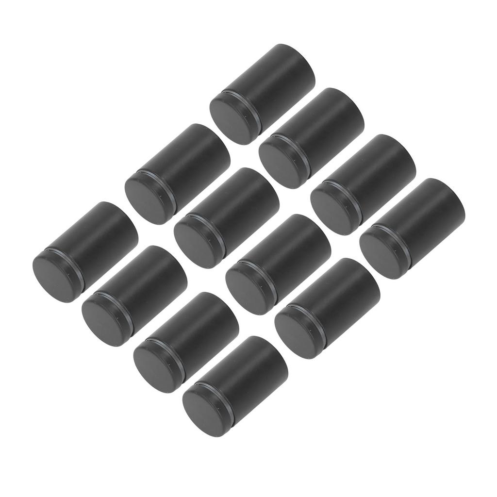 12Pcs Standoff Screws Stainless Steel Wall Mount Advertising Holder Acrylic Glass Nail Black