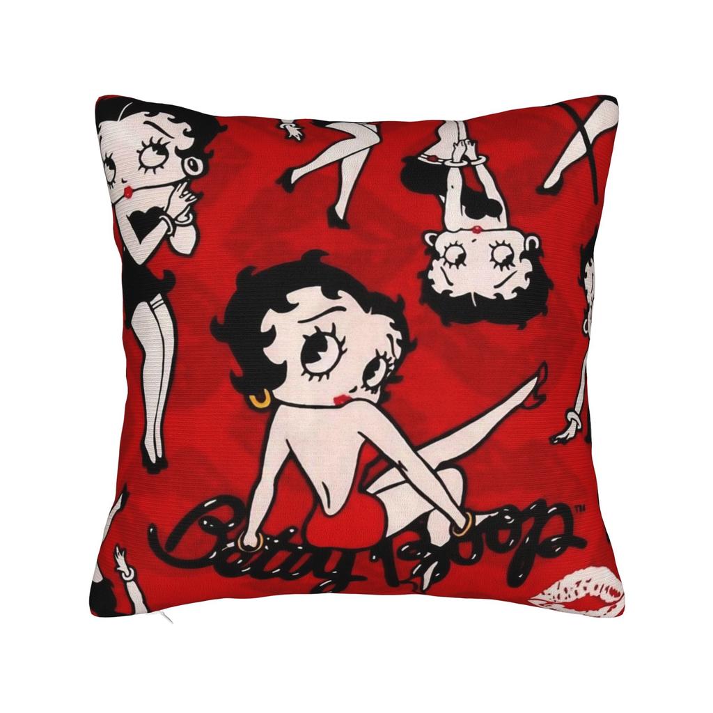 Cute Cartoon Girl BBetty Boops Square Pillow Cases Cushion Covers Creative Zippered Decor Pillowcover for Home xcm