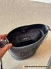 MLB25 Korea Denim Patchwork Bucket Handbag with Adjustable Shoulder Strap for Men and Women