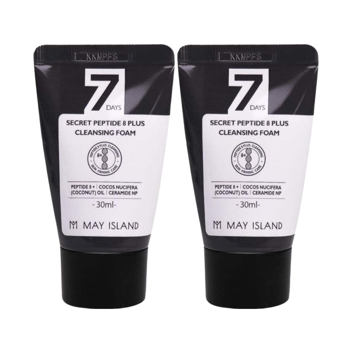 May Island 7 Days Secret Пептидная 8+ Очищающая пенка Укрепляющий глубоко очищающий гель 30мл*2 шт.